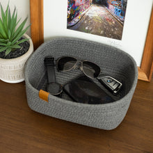 Load image into Gallery viewer, Set of Three Rectangle Baskets - Charcoal Gray DENJA & CO